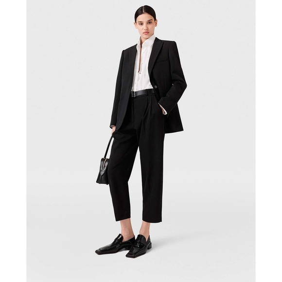 Stella McCartney Black Pleated Wide Leg Trousers Pants Women's IT38 US‎ 2/4